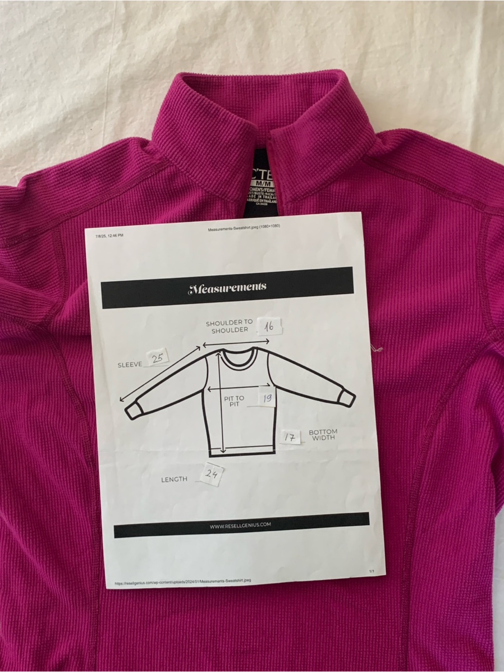 Arc'teryx Women's Magenta Half-Zip Pullover - Picture 4 of 5